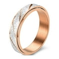 thumbnail image 2 of enjoywould Finger Ring Frosted Slash Line Color Block Men Women Striped Turnable Ring Fashion Jewelry, 2 of 5