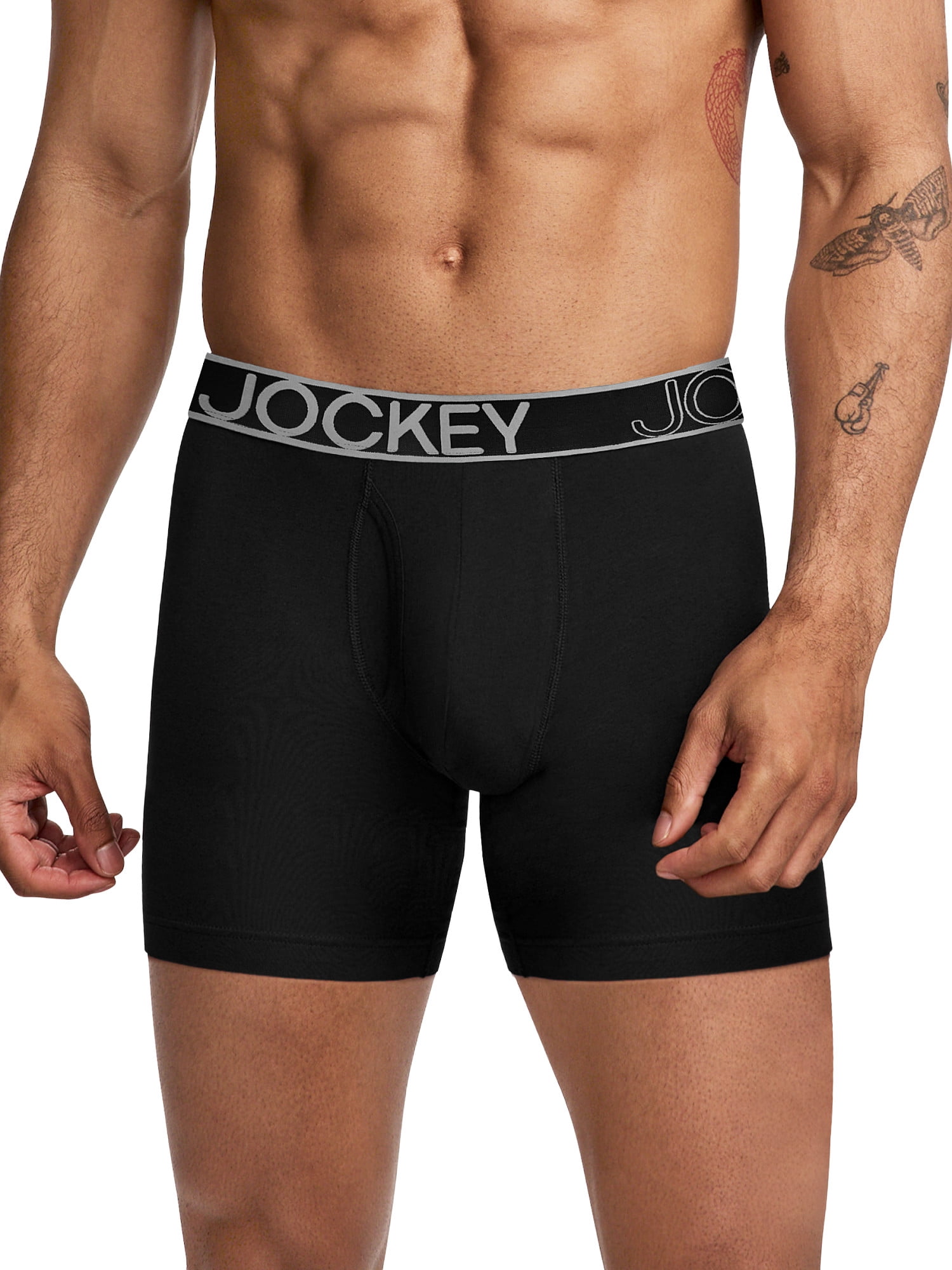 Jockey Essentials Men's Cotton Stretch 6" Boxer Brief - 3 Pack