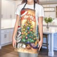 thumbnail image 4 of Merry Christmas Alaskan Malamute Santa Hat Xmas Tree Winter Holiday Apron Alaska Mal Dog Lovers Gifts for Cooking Grilling Baking Painting Gardening - 01013, 4 of 5