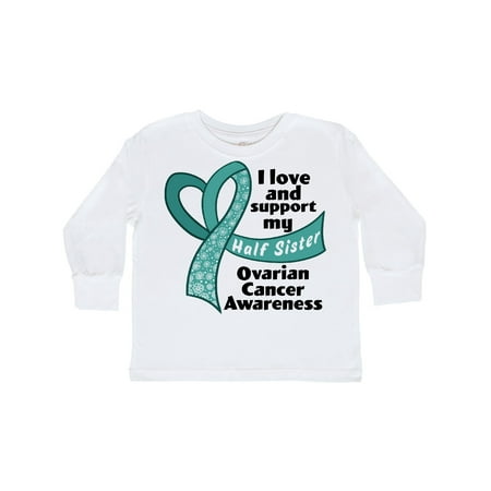 

Inktastic Ovarian Cancer Awareness I Love and Support My Half Sister Gift Toddler Boy or Toddler Girl Long Sleeve T-Shirt