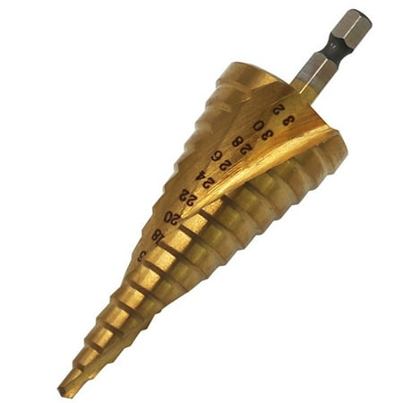 

Yubnlvae Faucets 4-32Mm Hss Spiral Groove Center Solid Carbide Titanium Step Cone Drill Bit Tools