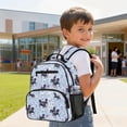 thumbnail image 3 of KUIFORTI Horse Black Toddler Backpack Boys Kids School Bag with Multiple Storage Pockets Adjustable Straps 13.5 Inch for Preschool Kindergarten Daily Use, 3 of 7