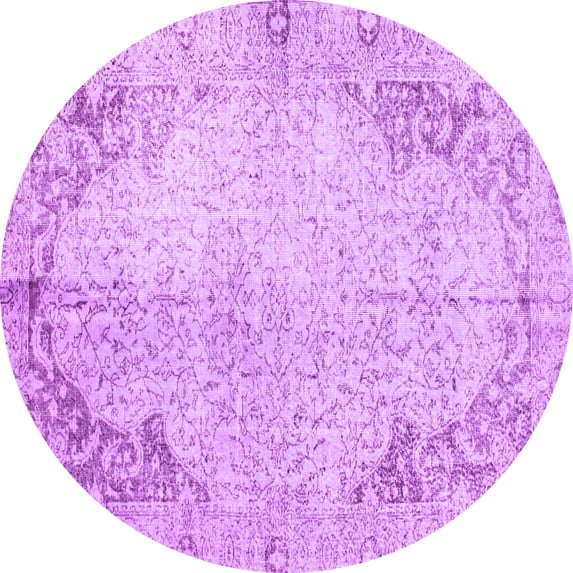 Ahgly Company Indoor Round Persian Purple Traditional Area Rugs, 8' Round