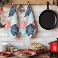 thumbnail image 6 of Pink Blue Grey Sunflowers Kitchen Towels Set of 3, Boho Retro Floral Rustic Blossom Absorbent Dish Towels for Kitchen, Microfiber Hand Towel, Quick Drying Tea Towel for Cleaning Decorative Dishcloths, 6 of 7