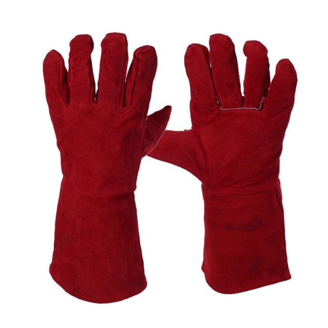 Guantes de soldadura Guantes de forja resistentes al fuego gruesos Guantes de trabajo de cuero Protección de manos para horno de barbacoa sidaley JJ24103-02