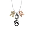 thumbnail image 2 of Delight Jewelry Acrylic Small Paw Black Multi-Colored Crystal Mom Charm Necklace, 2 of 5