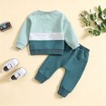 thumbnail image 4 of UAYOTSE Toddler Boys Color Block Long Sleeve Outfit Casual Pants Indoor Outdoor Daily Playwear Size 6-12 Months, 4 of 8