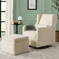 thumbnail image 2 of Carter's by DaVinci Adrian Swivel Glider with Storage Ottoman in Ivory Boucle, 2 of 11