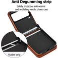 thumbnail image 5 of Phone Case for Samsung Galaxy Z Flip 3 5G 2021 Wallet Cover with Credit Card Holder Zipper Slot Crossbody Strap Lanyard Leather Stand Cell Accessories ZFlip3 Z3 Flip3 3Z Women Girls Brown, 5 of 13