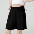 thumbnail image 5 of Ussuma Thin Pants for Pregnant Women with Abdomen Support Solid Color Breathable Maternity Shorts Elastic Waist Simple and Comfortable Summer Sports Go for A Walk Everyday Wear Dine Together L, 5 of 9