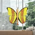 thumbnail image 5 of Farmhouse Wreath Softball Enthusiast Gift Acrylic Flat Baseball Butterfly Pendant Car Pendant Interior Charm Pendant,Yellow Household Pendant, 5 of 6