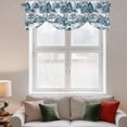 thumbnail image 2 of Teal Garden Tie Up Valance Curtains for Windows, Kitchen Curtains Window Treatments, Retro Mountain Tree Forest Landscape Short Window Shades Valances for Bedroom Bathroom Cafe 42"x18", 2 of 8