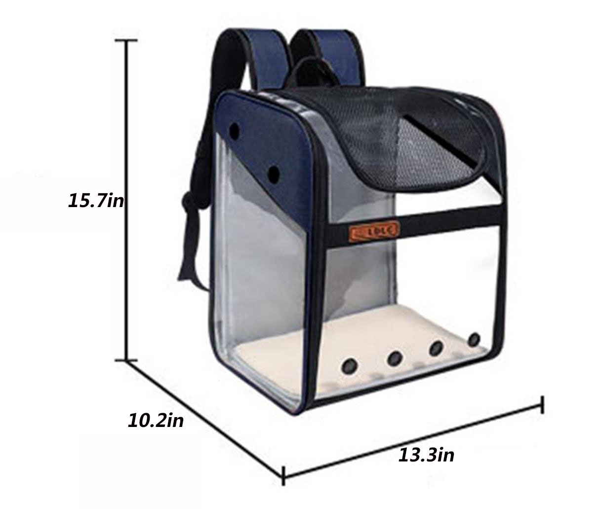 Pet Carrier Backpack for Dogs Cats Wide Use Breathable Round Hole High Quality Material for Shopping(Blue)