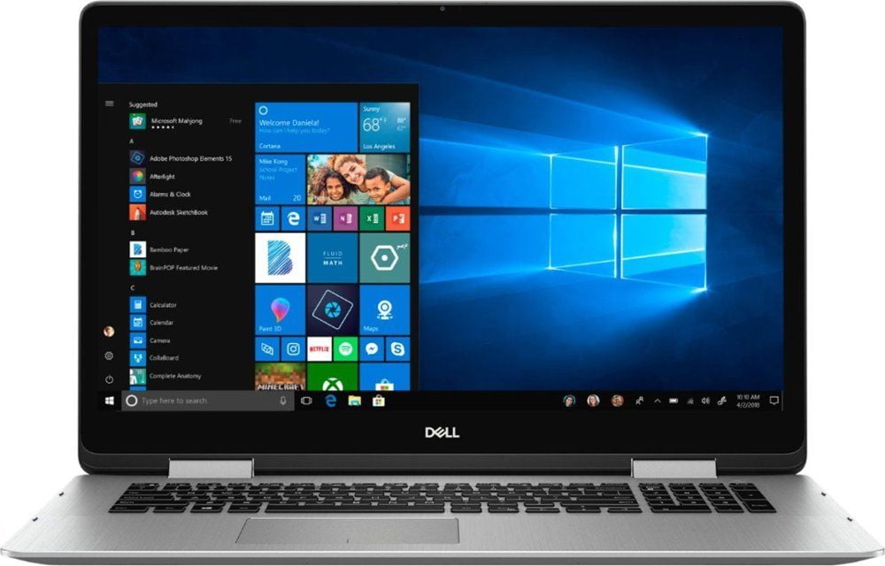 Dell - Inspiron 2-in-1 17.3" Touch-Screen Laptop - Intel Core i7 - 16GB Memory - NVIDIA GeForce MX150 - 1TB Hard Drive - Silver Notebook Tablet PC Computer I7786-7199SLV-PUS Touchscreen