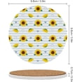 thumbnail image 2 of GZHJMY 4Pcs Round Sunflower and Leaf Hearts Ceramic Coasters with Cork-Backed for Coffee Drink, Cup Mat Absorbent Stone Coasters, 2 of 5