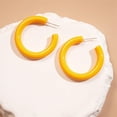 thumbnail image 4 of Minimalist Half Huggie Hoop Earrings for Women Acrylic Lightweight Chunky C Shaped Open Hoops Round Tube Stud Earrings Fashion Vintage Y2K Holiday Party Jewelry for Mother, 4 of 12