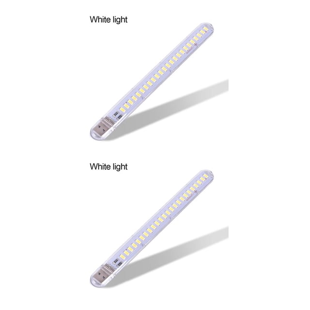 Yuarrent Luz nocturna portátil 24 LED reutilizable alimentada por USB Mini lámpara de mesita de noche hogar Oficina lectura aprendizaje Luz blanca 2piezas