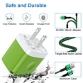 thumbnail image 3 of Compatible for iPhone Charger, 2 Pack 10FT USB Charging Cable+2 Port Wall Charger Block, Fast Charging Cord with USB Power Adapter Compatible for iPhone 14 13 12 11 Pro Max, iPad, AirPods(Green), 3 of 9