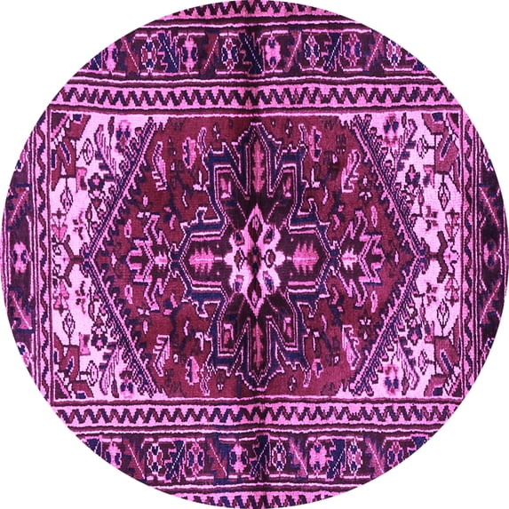 Ahgly Company Indoor Round Persian Purple Traditional Area Rugs, 4' Round