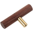 thumbnail image 3 of LABELEPH 1Pcs Wardrobe Handles Walnut Wood and Brass Modern Minimalist, 3 of 8