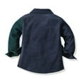 thumbnail image 2 of XBASW Baby Toddler Boyscorduroy Shirt Jacket Long Sleeve Blouses Tops Color Blocking Fall Winter Dress Shirt for 1-5, 2 of 6