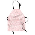 thumbnail image 1 of Oriental Apron, Monochrome Design Repeating Pattern with Floral Hexagonal Lace Grids Motif, Unisex Kitchen Bib with Adjustable Neck for Cooking Gardening, Adult Size, Blush White, by Ambesonne, 1 of 4