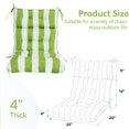 thumbnail image 4 of High Back Chair Cushions Set of 2, Adirondack Chair Cushion with Waterproof, Rocking Chair Cushion for Outdoor Patio, Garden Porch 45”x 22”x 4(green white）, 4 of 6