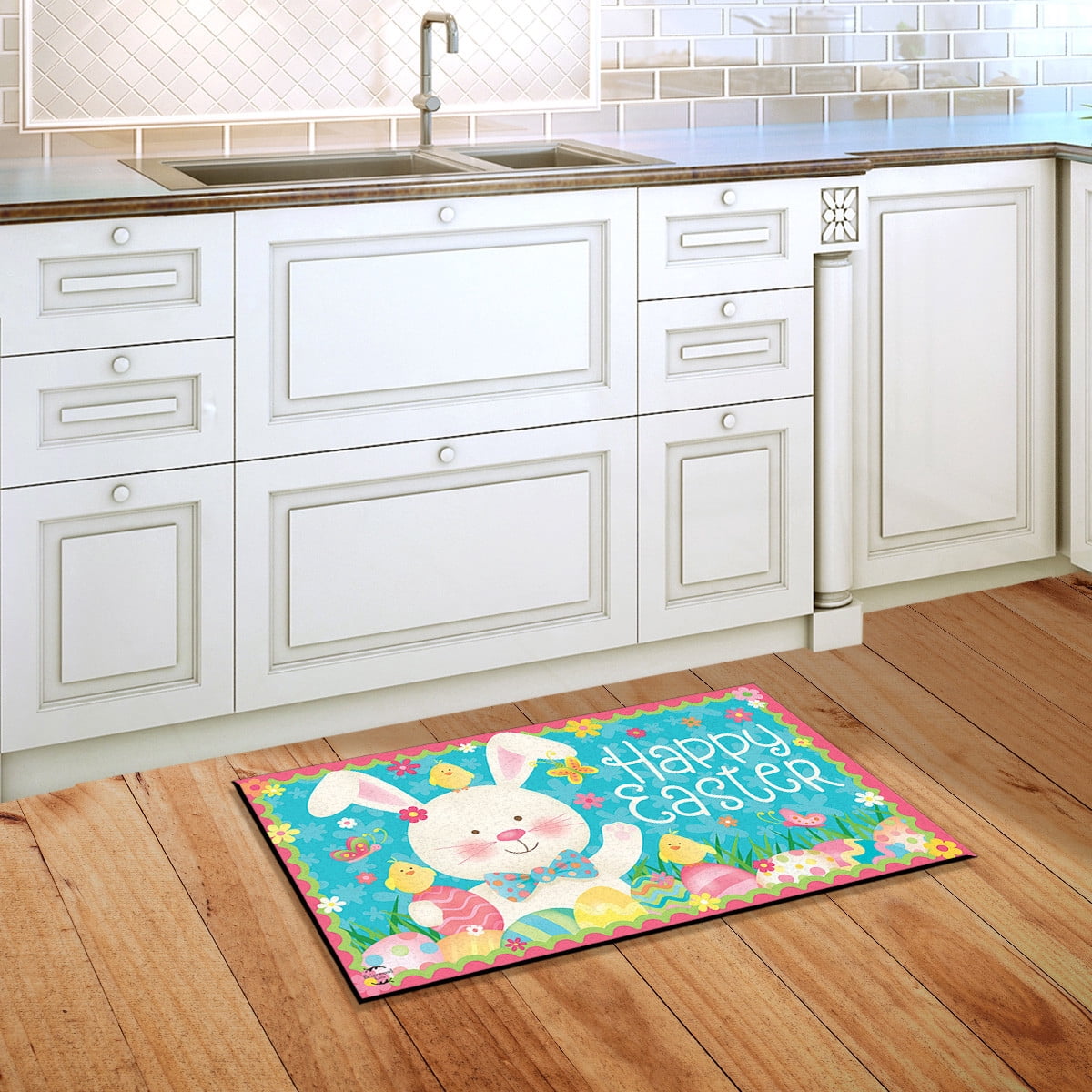 Briarwood Lane Doormat 30x18 Indoor Outdoor Easter Bunny and Chicks For Easter Doormat