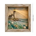 thumbnail image 3 of Coastal Lighthouse Sea Glass Shadow Box Night Light,Beach Sea Decor Ambient Lamp,Handmade Seascape Art Frame Decorative Warm Glow Bedroom Living Room Shelf Entryway Gift, 3 of 6
