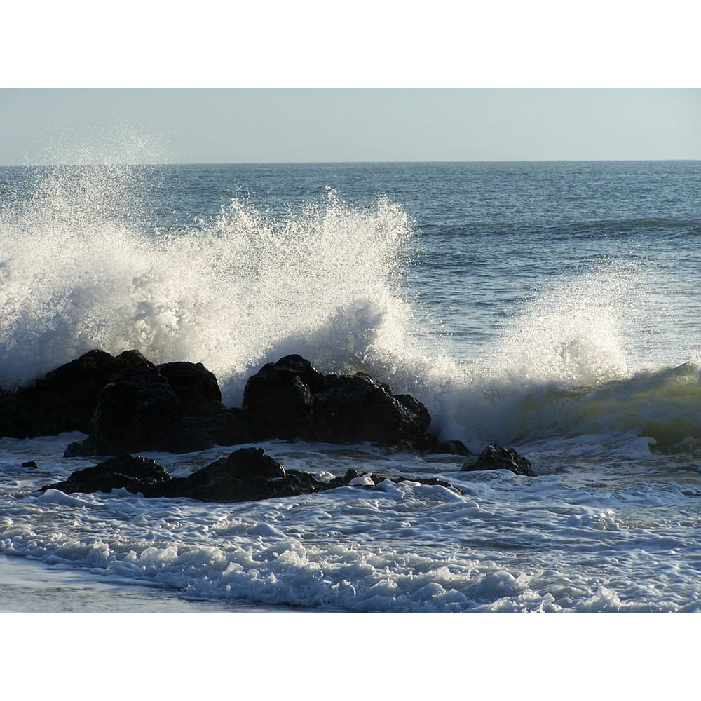 Water Surf Rocks Spray Ocean Coast Sea Waves20 Inch By 30
