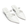 thumbnail image 4 of Women’s Elegant Pointed Toe Kitten Heel Mules With Rhinestone Accent, 4 of 8