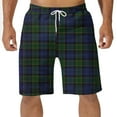 thumbnail image 1 of Diufon Men's Casual Shorts Spring Summer Wide Leg Loose Plaid Printed Elastic Waisted Drawstring Sport Shorts, 1 of 4
