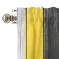 thumbnail image 4 of Coastal Style Curtain Valances Set Vintage Gray Yellow Stripes Wood Texture Kitchen Curtains 36&nbsp;inch Length Rod Pocket Valance and Tiers 3 Piece Set Small Bedroom Bathroom Laundry Decor, 4 of 9