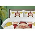 thumbnail image 4 of Ambesonne Christmas Duvet Cover Set, Santa Lifts Gift Barbell, 2-Calking, Ruby Brown Yellow, 4 of 7