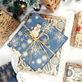 thumbnail image 6 of SeekLGT Christmas Wrapping Paper Roll - 17x9.8 Ft Blue Snowman Snowflake Design Xmas Gift Wrap for Holiday, New Year & Winter Crafts, 6 of 9