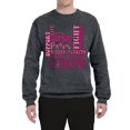 thumbnail image 2 of Wild Bobby Breast Cancer Awareness Words of Encouragement Distressed Breast Cancer Awareness Unisex Crewneck Sweatshirt, Charcoal, XX-Large, 2 of 6