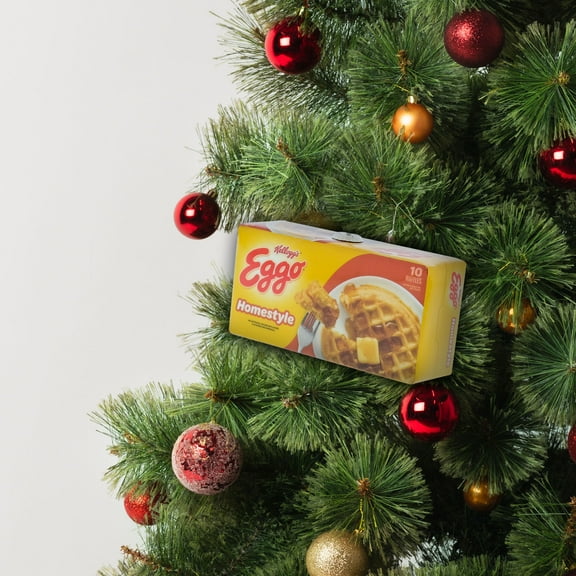 Kellogg's Eggo Decoupage Holiday Ornament, 4.5 inches Tall,  Faux Food, Plastic, Yellow, Novelty Ornament