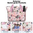 thumbnail image 2 of Tote Bag for Women - French Bulldog Dog Pattern with Flowers Shoulder Bag - Large Utility Work Duffle Bag with Zipper Handbag for Travel, Work, Sprots, 2 of 5
