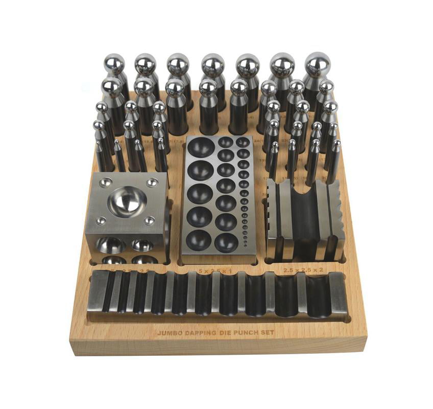 25 pc SILVER GOLD COPPER DOMING DAPPING ROUND METAL JEWELRY MAKING TOOLS SET KIT 