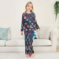 thumbnail image 5 of DIXRUYEE Fleece Pajama Set Loose Style Elastic Waist Pockets Festive Ornament Ho-ho Cute Pattern, 5 of 7