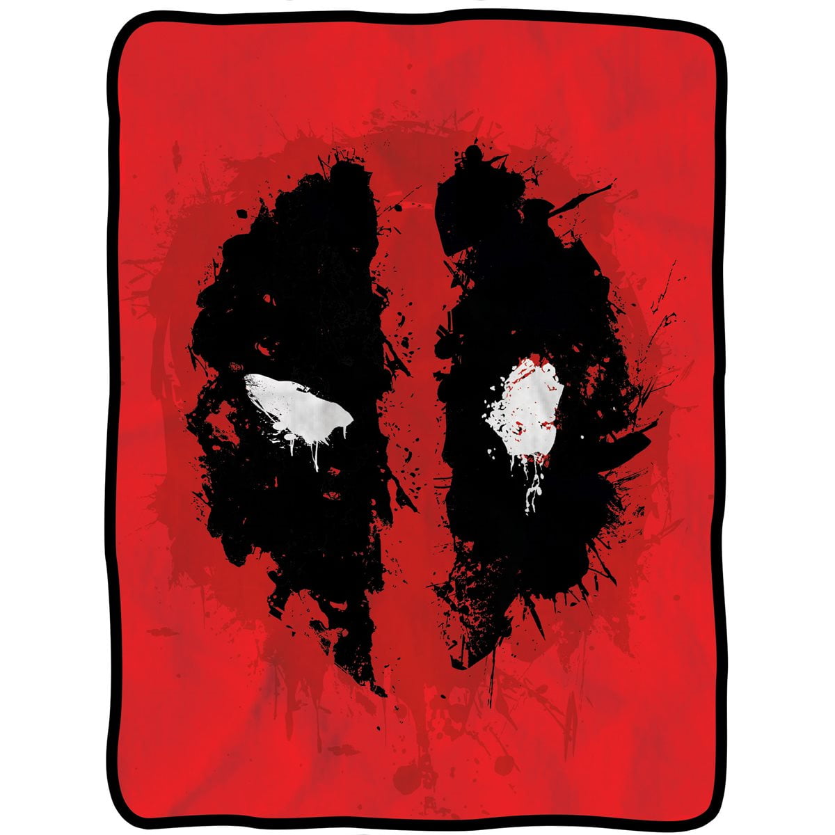 Marvel Deadpool Paint Splatter Super Plush Cozy Throw Blanket 48” X 60” 