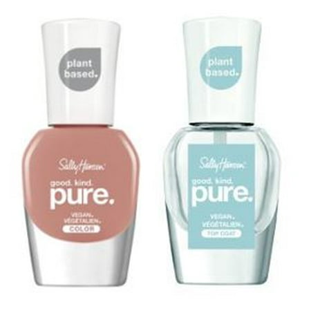 (Bundle) Sally Hansen Good.Kind.Pure. Nail Polish, Pink Cardamom, 10ml and Sally Hansen Good.Kind.Pure. Top Coat Nail Polish, 10ml