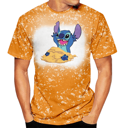 

Fnyko Unisex T Shirt Lilo & Stitch Print Casual Shortsleeve Polyester O-Neck Summer T Shirt Gift for Boys Girls Women Men