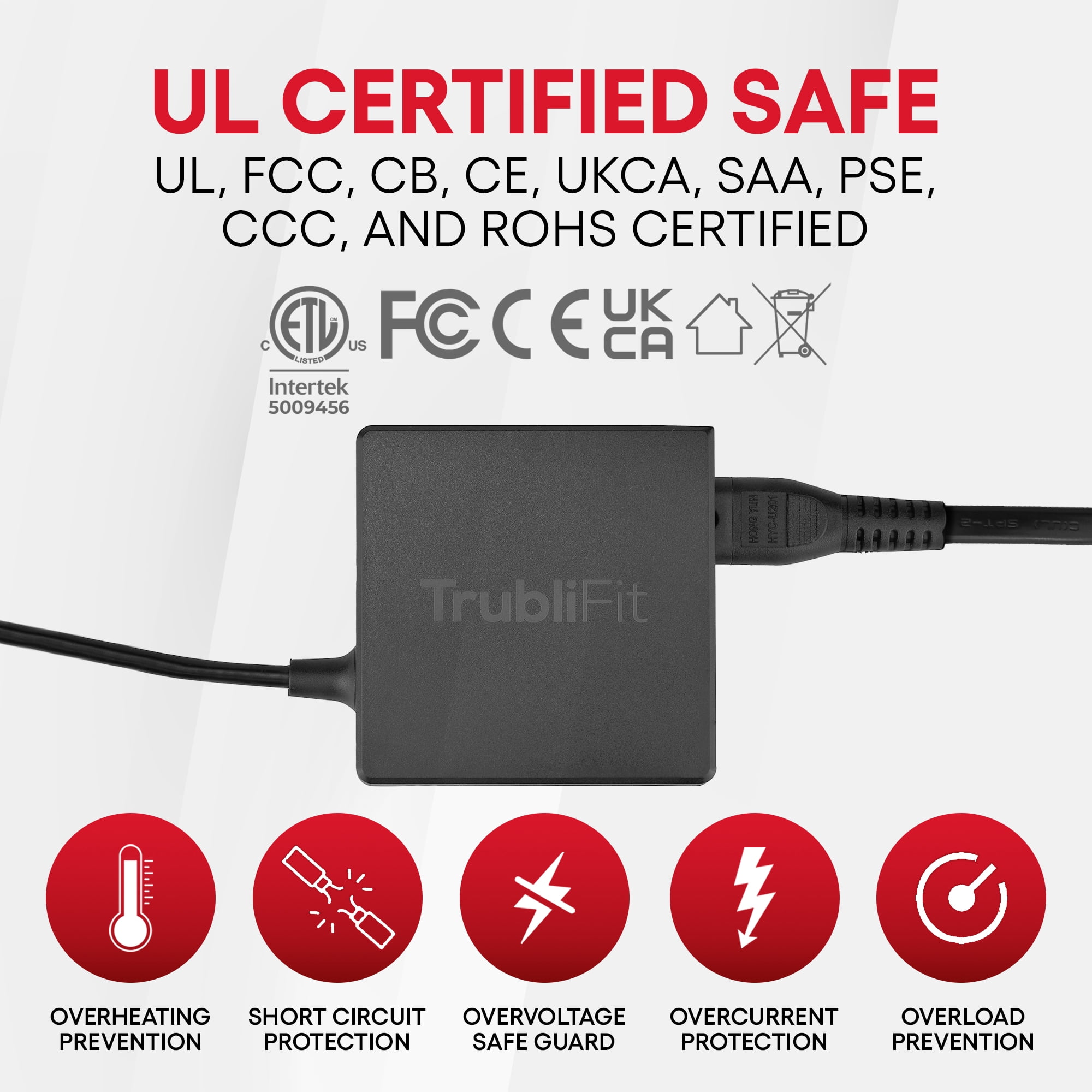 Direct Replacement Power Supply for Original Peloton Bike+ and Cross Training Bike+65W USB-C 9ft Long Power Cord for Peloton Bike Plus - UL Listed AC Power Adapter