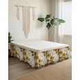 thumbnail image 2 of Sunflowers Wrap Around Bed Skirts for Queen Bed 18" Drop, Bed Skirt with Adjustable Elastic Belt Dust Ruffle Bed Valance for Bedroom Hotel Luxury Vintage Yellow Floral Farm Butterfly Bed Frame Cover, 2 of 7