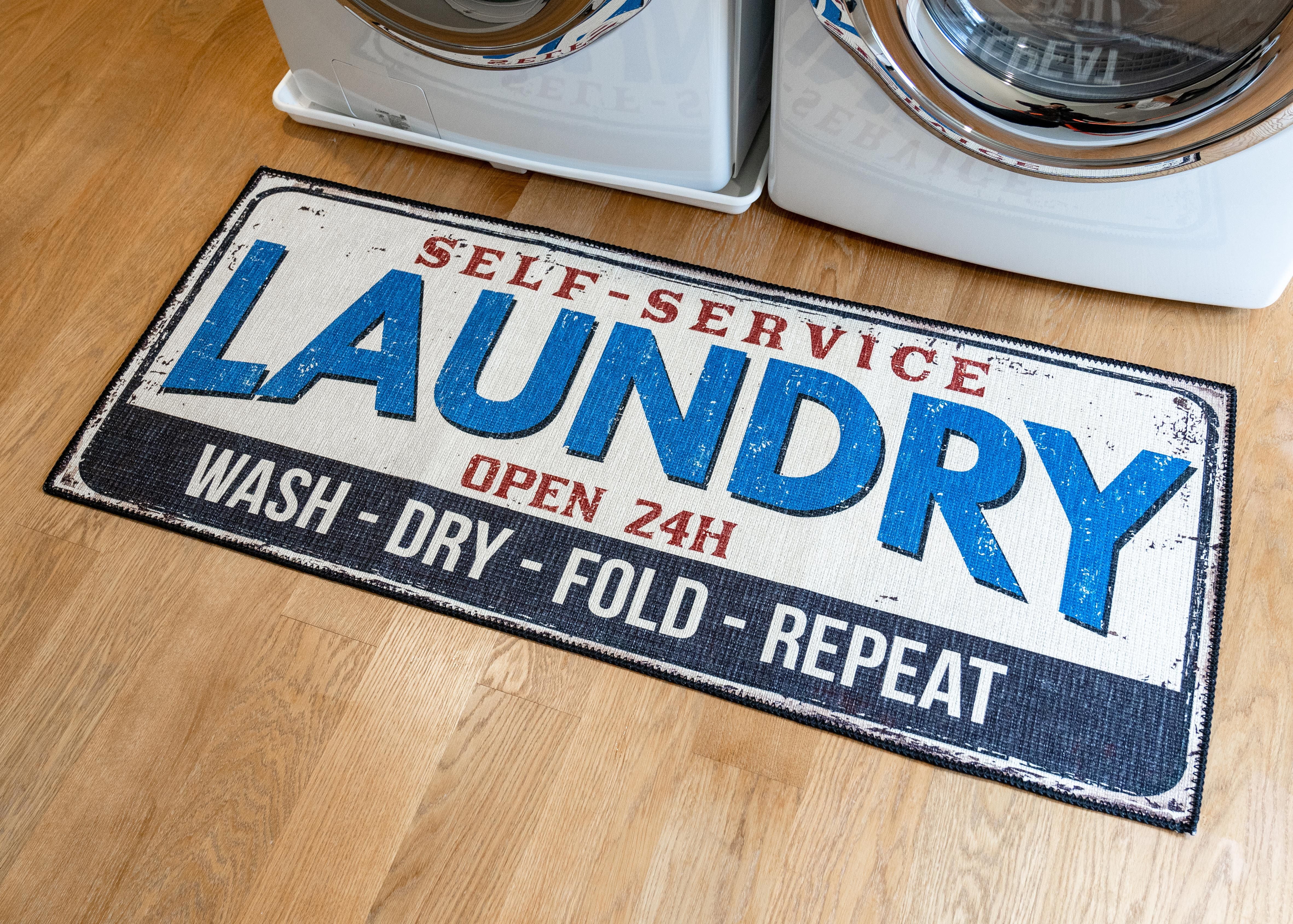 Soft Woven GripBack Woven Printed Rug, Laundry Room Mat Runner