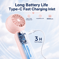thumbnail image 4 of Small Portable Fan, Rechargeable 4000mAh Mini Personal Fan with 5 Speeds, Air Turbo Handheld Fan for Outdoor Indoor, Travel, Makeup, Eyelash, Kids & Women, Pink, 4 of 11