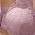 thumbnail image 7 of Gymayou 3 Pack Women Front Closure Wireless Lace Bra hin Breathable Full Coverage Beauty Back Bralette Wide Comfort Strap No Underwire Everyday Lingerie Navy 5XL, 7 of 7