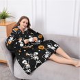 thumbnail image 5 of Oversized Wearable Blanket Hoodie,Black Halloween Dancing Skeletons Sherpa Blanket Hoodie with Super Pockets,Super Warm Fuzzy Pullover for Women & Men, 5 of 6
