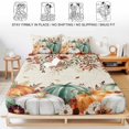 thumbnail image 5 of King Size Fitted Sheet Set - Green Orange Pumpkins Fall 3 Piece Bedding Sets 16" Deep Pocket Fitted Sheet with 2 Pillowcases, Thanksgiving Floral Botanical Brushed Microfiber Hotel Luxury Bed Sheets, 5 of 9